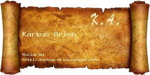 Karkus Arion névjegykártya